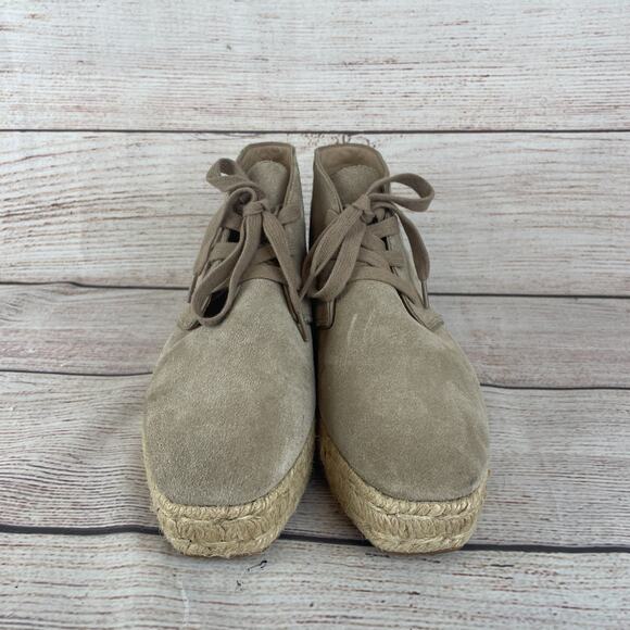 Tory Burch Rios Lace-Up Womens Sz 6.5M Espadrille Booties Tan - Picture 5 of 12